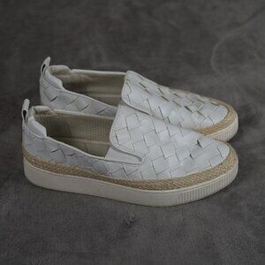 Franco Sarto Hydee Slip-On Espadrilles Women's 8.5M White Woven Casual Beachy